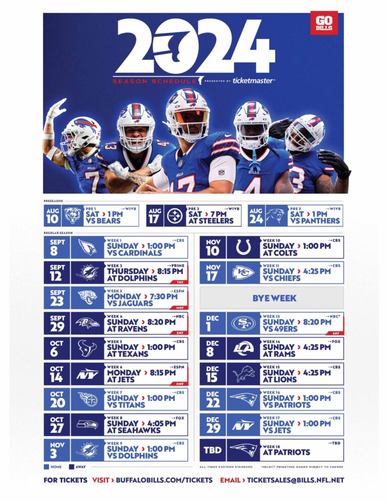 Bills Schedule